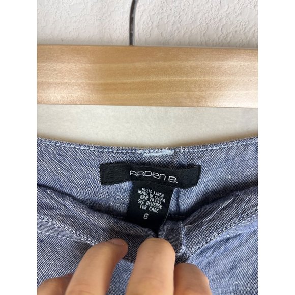 Arden B Y2K low rise wide flare Linen Pants light blue size 6 - Picture 3 of 7